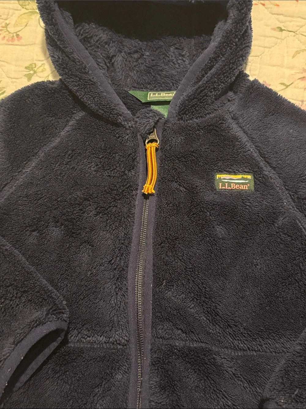 L.L. Bean Navy Blue Kids Fleece Hoodie with Ear Details